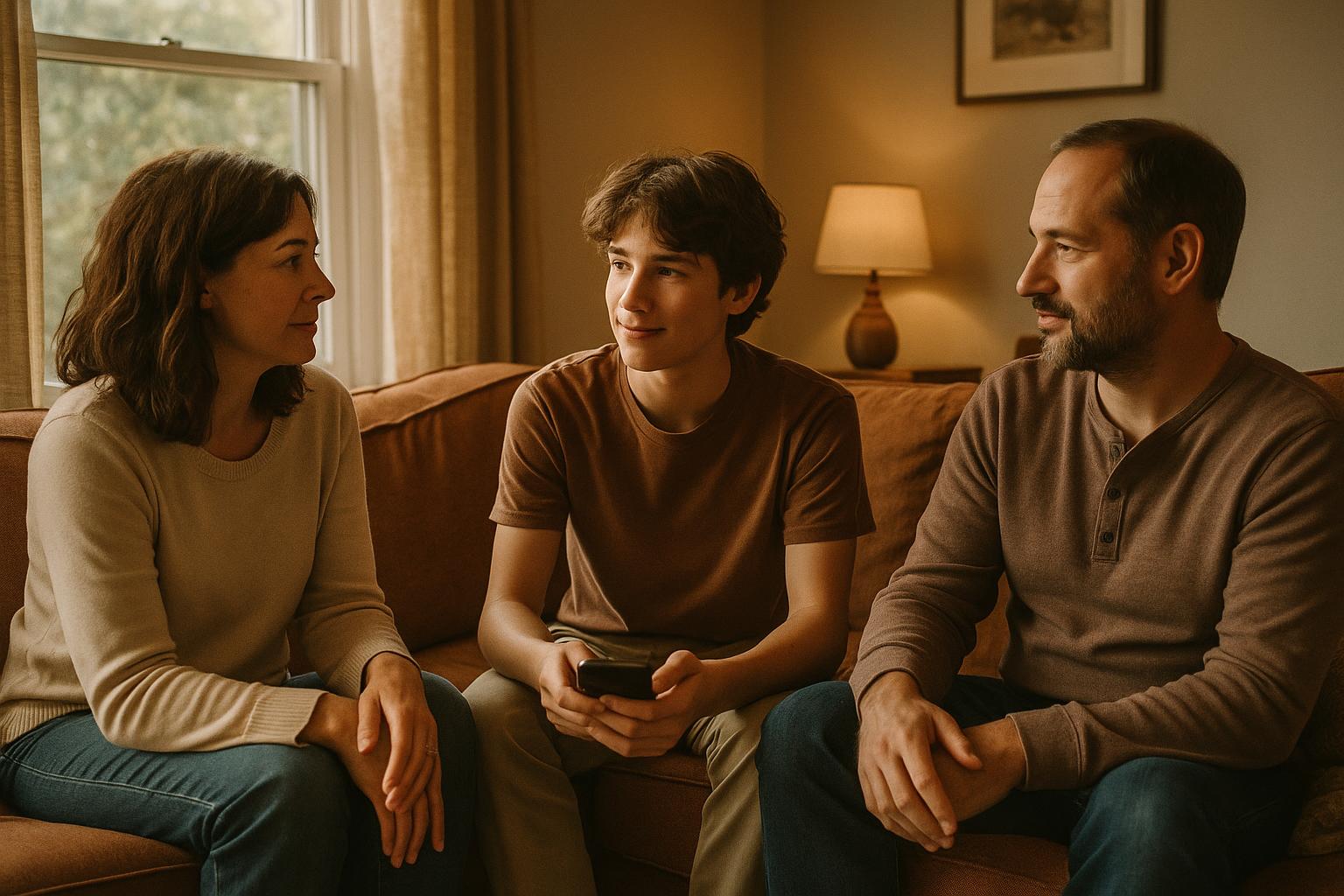 A family at home together — quiet, connected, ordinary.
