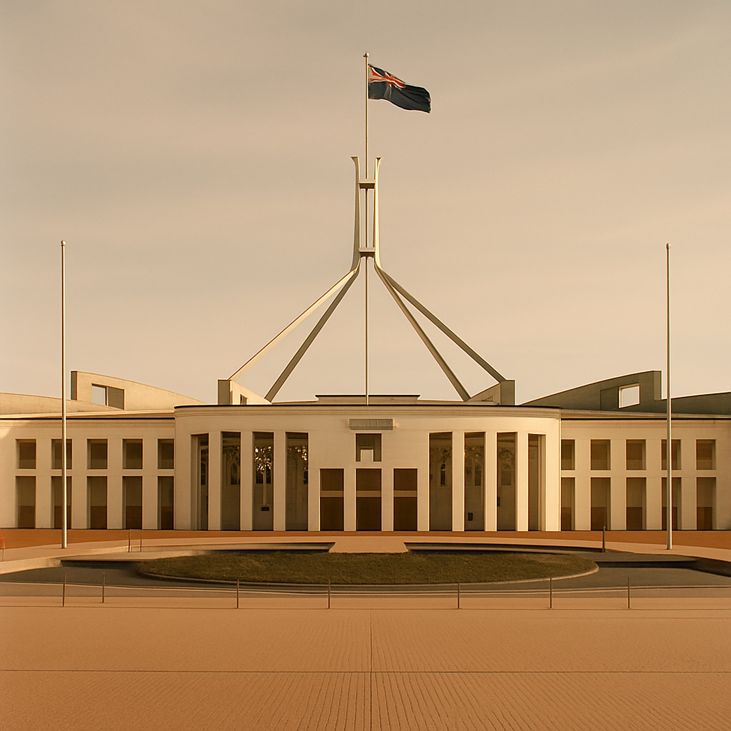 A government building with a phone and age-limit icon