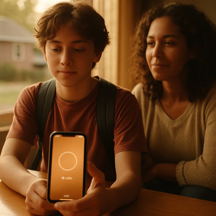 A phone showing a brief pause screen before an app opens