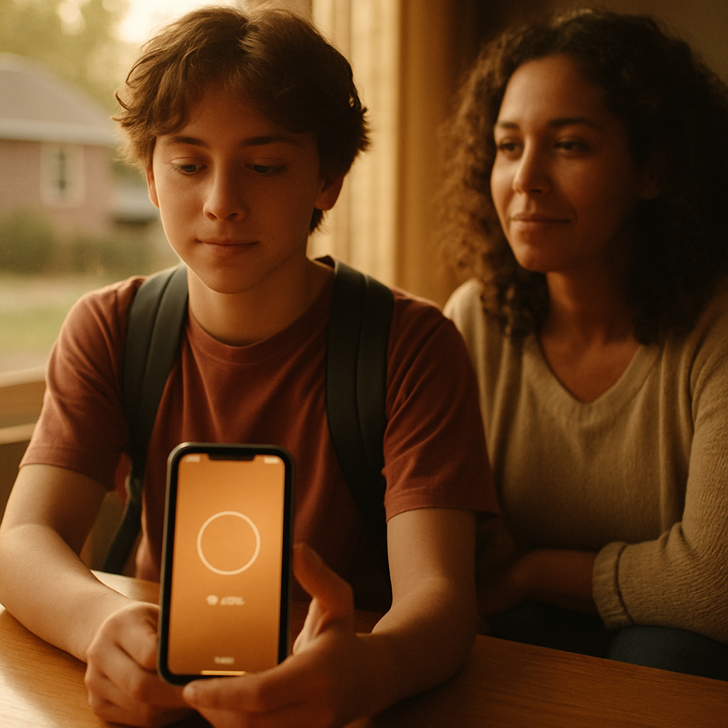 A phone showing a brief pause screen before an app opens