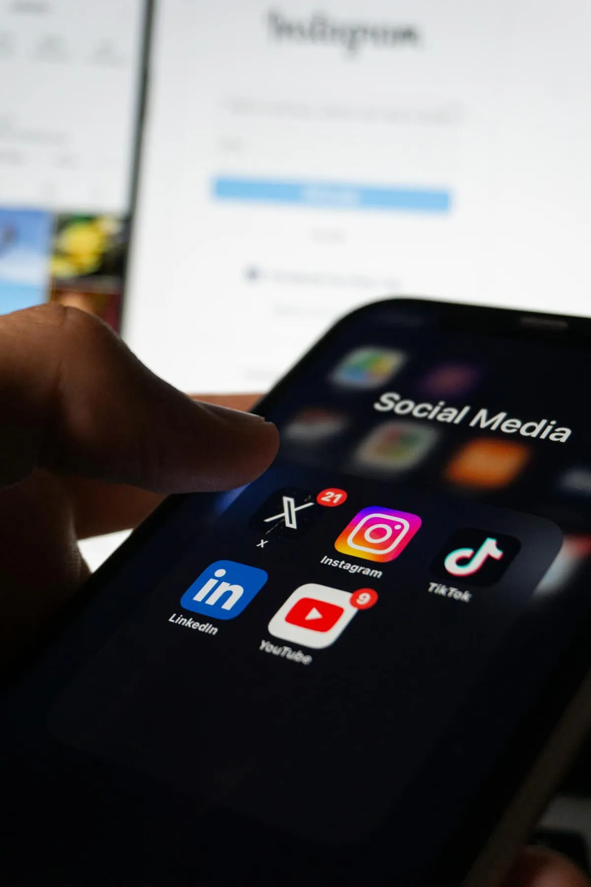A dim social-media interface