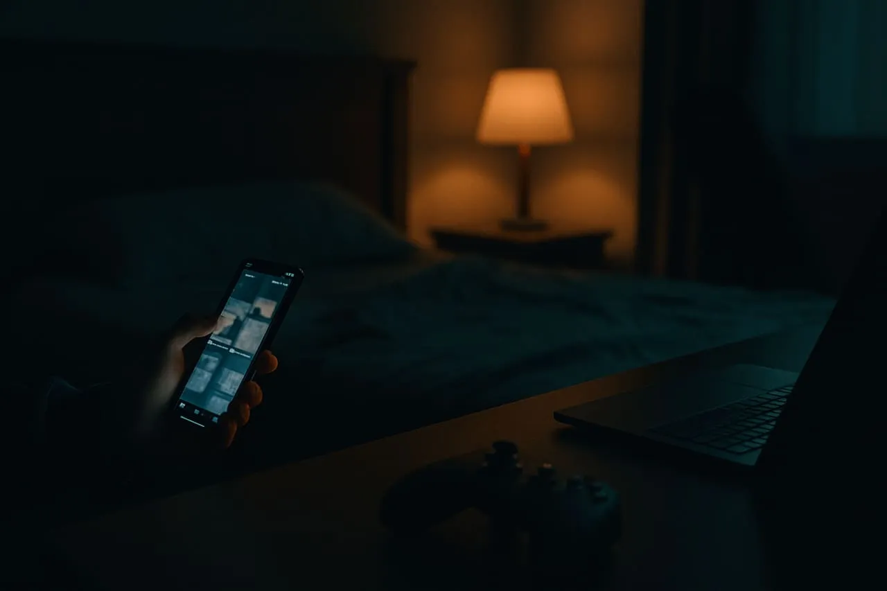 A phone showing a melancholy TikTok mid-scroll
